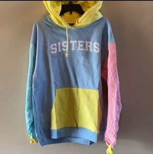Sisters XXL super soft color block hoodie